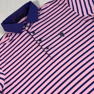 Greyson Golf‎ Polo Shirt Mens Size XL Short Sleeve Pink Purple Striped